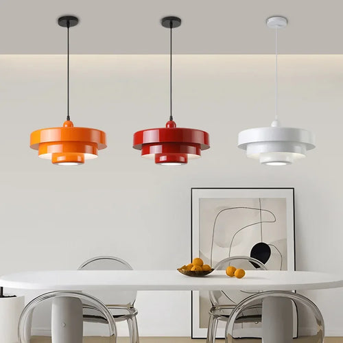 suspension led macaron en acier au carbone aluminium illuminations - vue 2 sur 12