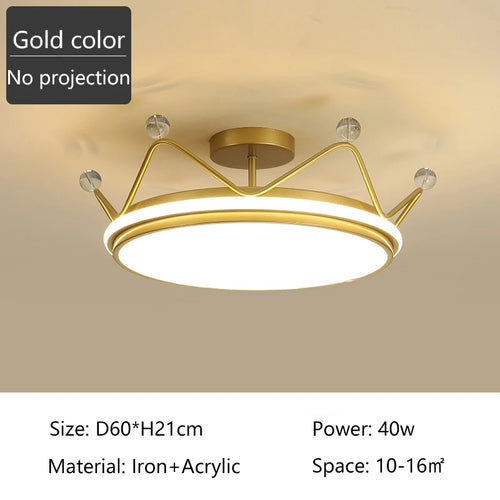 plafonnier led moderne couronne créative pour chambre d'enfant - vue 13 sur 16