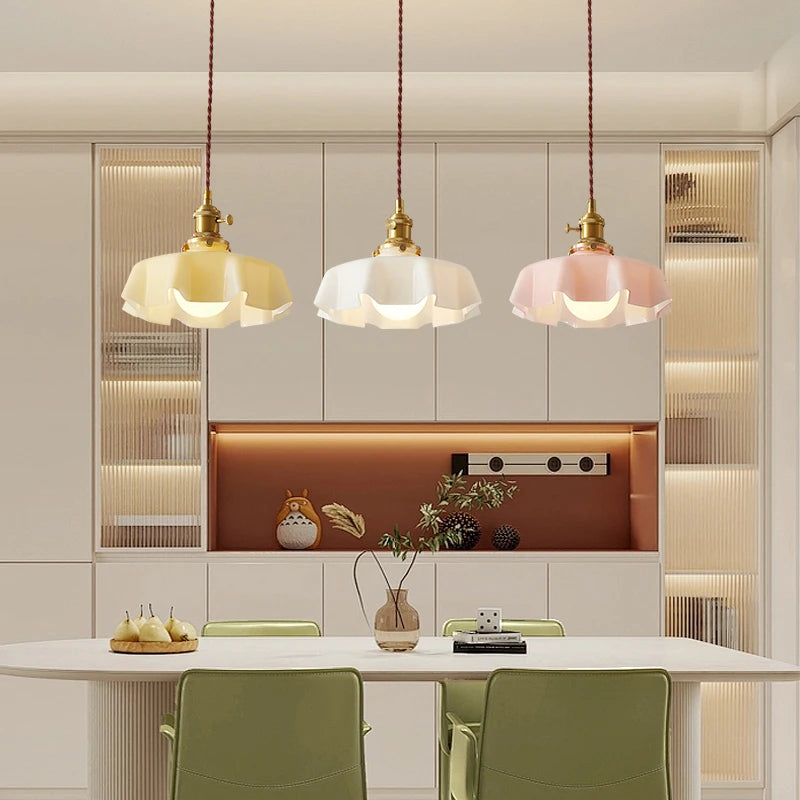 lustre plissé simple pour décoration intérieure éclairage doux - vue 6 sur 17