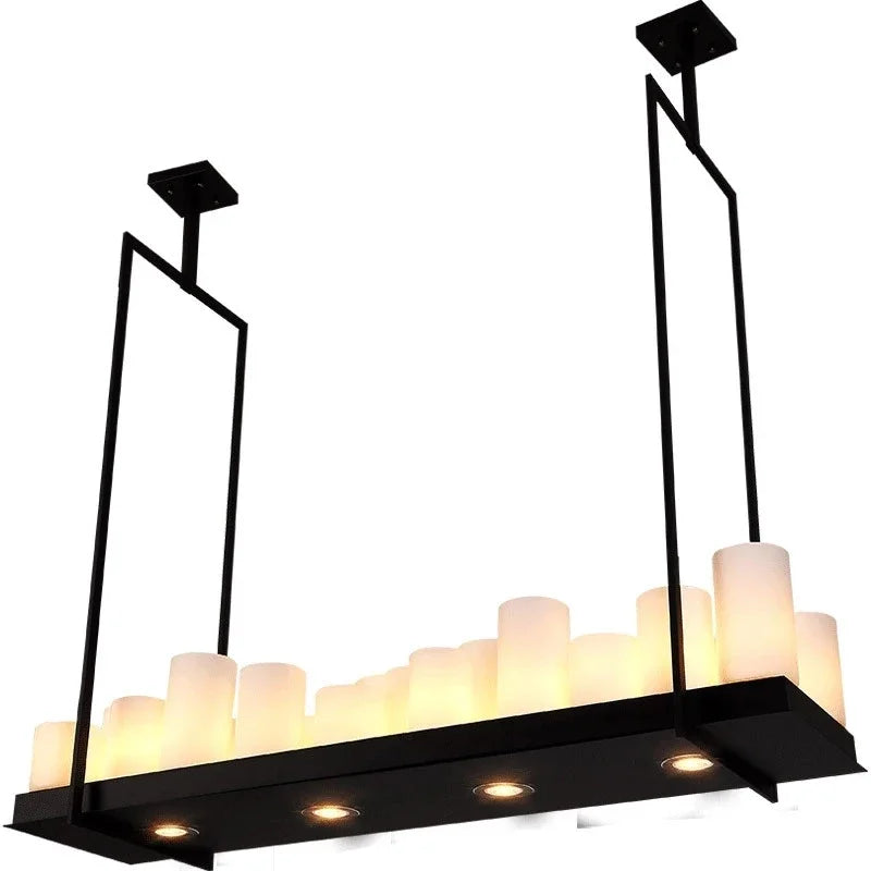 Retro American Bar, Luxury Restaurant, Bar Decoration, Front Desk, Red Wine Cup, Inverted Candlestick, Pendant Light - vue 8 sur 11