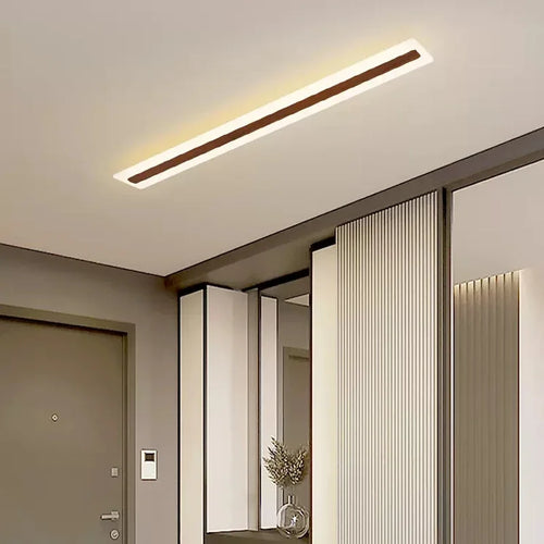 plafonnier led design nordique grain de bois moderne décoratif - vue 3 sur 16