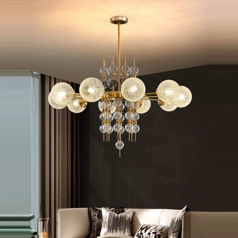lustre classique à bulles en chrome doré tendance 2024 pour éclairage moderne - vue 4 sur 9