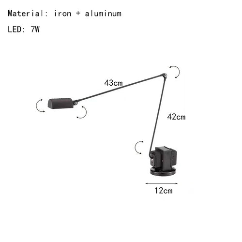 lampadaire led minimaliste long bras métal prise adaptée - vue 13 sur 13