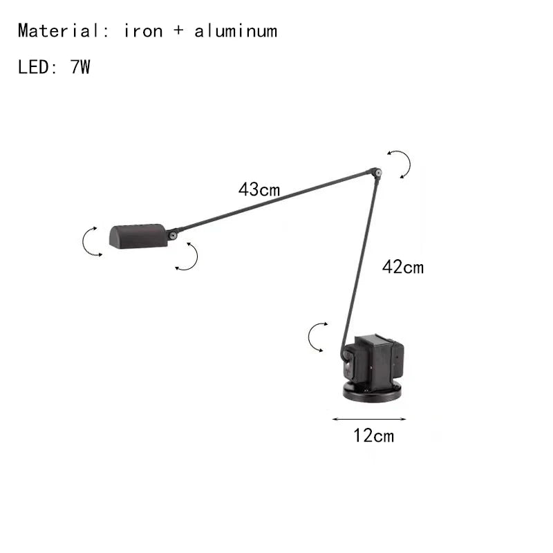 lampadaire led minimaliste long bras métal prise adaptée - vue 13 sur 13