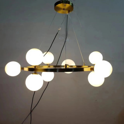 Clear White Glass Ball Pendant Light Parlor Restaurant Bedroom Hanging Lamp Cord Adjustable Include G9 Bulb Good Packaging - vue 7 sur 17
