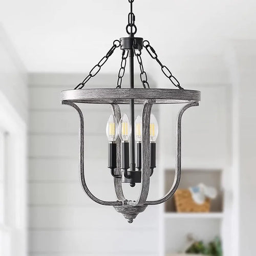 lustre en fer américain simple moderne éclairage de bougie rétro - vue 6 sur 6