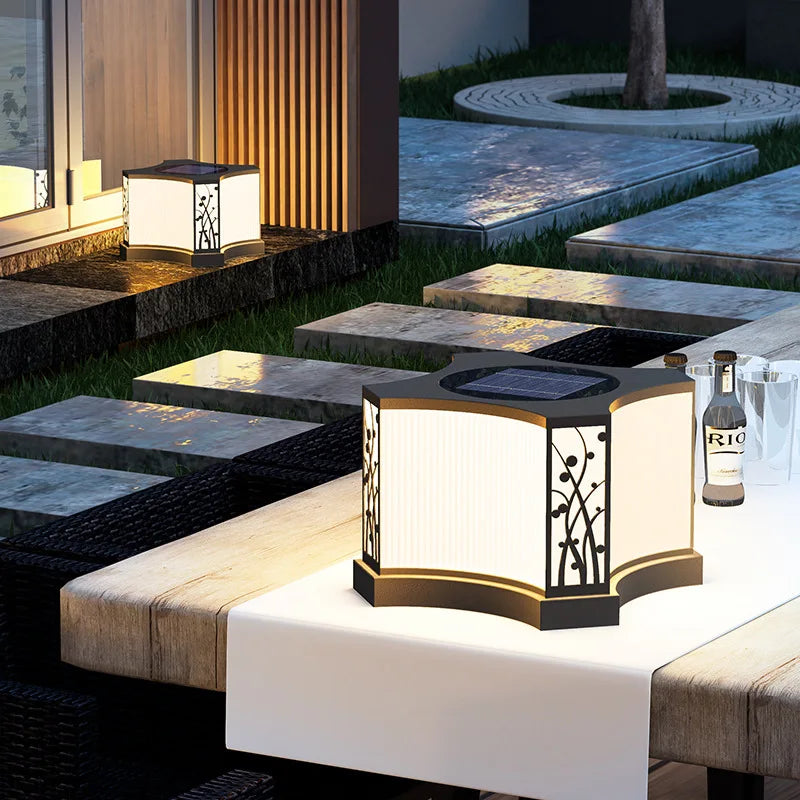 lampe solaire extérieure led en acier inoxydable pour jardin et clôture - vue 4 sur 12