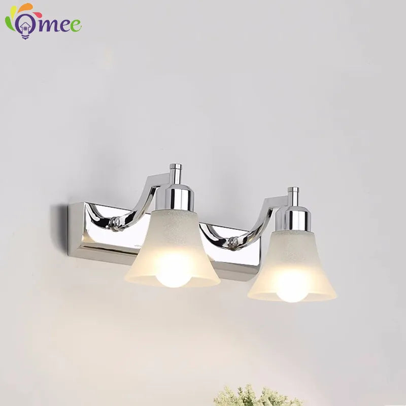 Applique murale Rétro cosmétique miroir LED européenne maquillage lumière vanité salle de bains appliques Chrome armoire - vue 3 sur 23