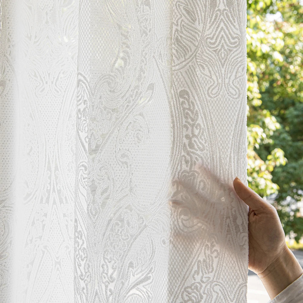 Voilage rideau fil décoratif moderne pour porte fenêtre - vue 8 sur 11