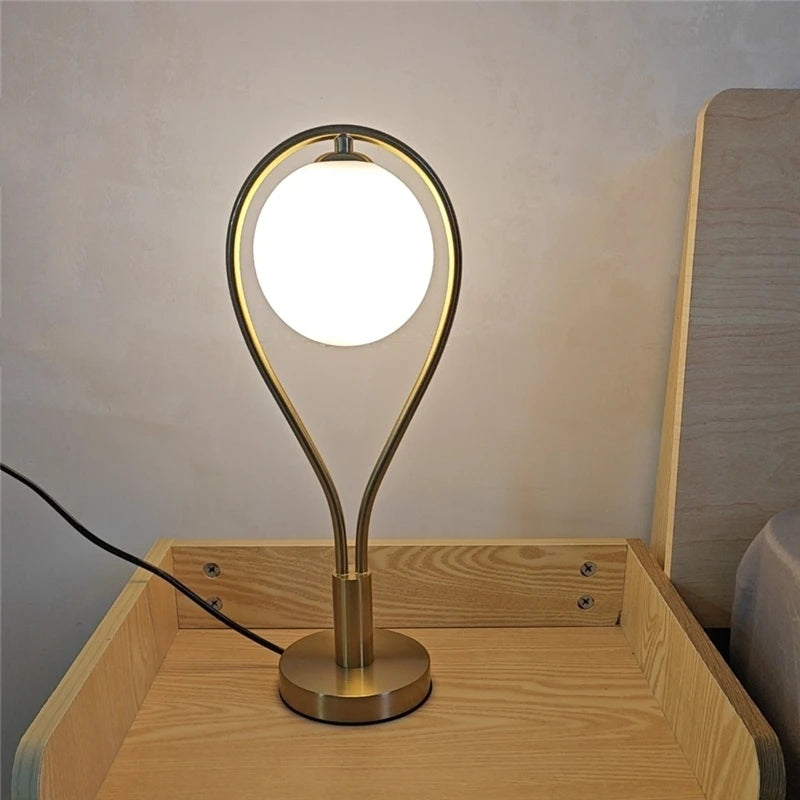 lampes de sol led artistiques en forme de raquette avec boule de verre - vue 5 sur 7