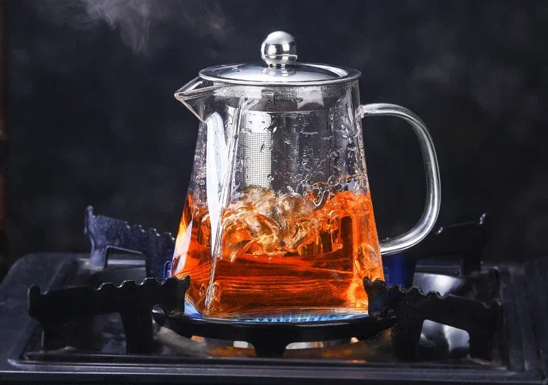 Théière verre résistant avec infuseur inox transparente élégante - vue 4 sur 11
