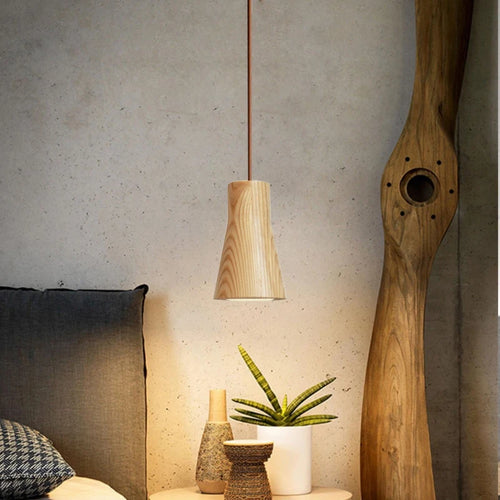 lampe suspendue nordique en bois luminaire décoratif d'intérieur - vue 5 sur 10