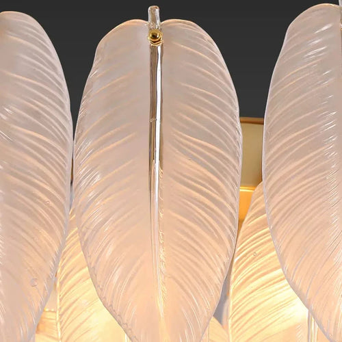 lustre led nordique plume verre décoration luminaires suspendus - vue 7 sur 9