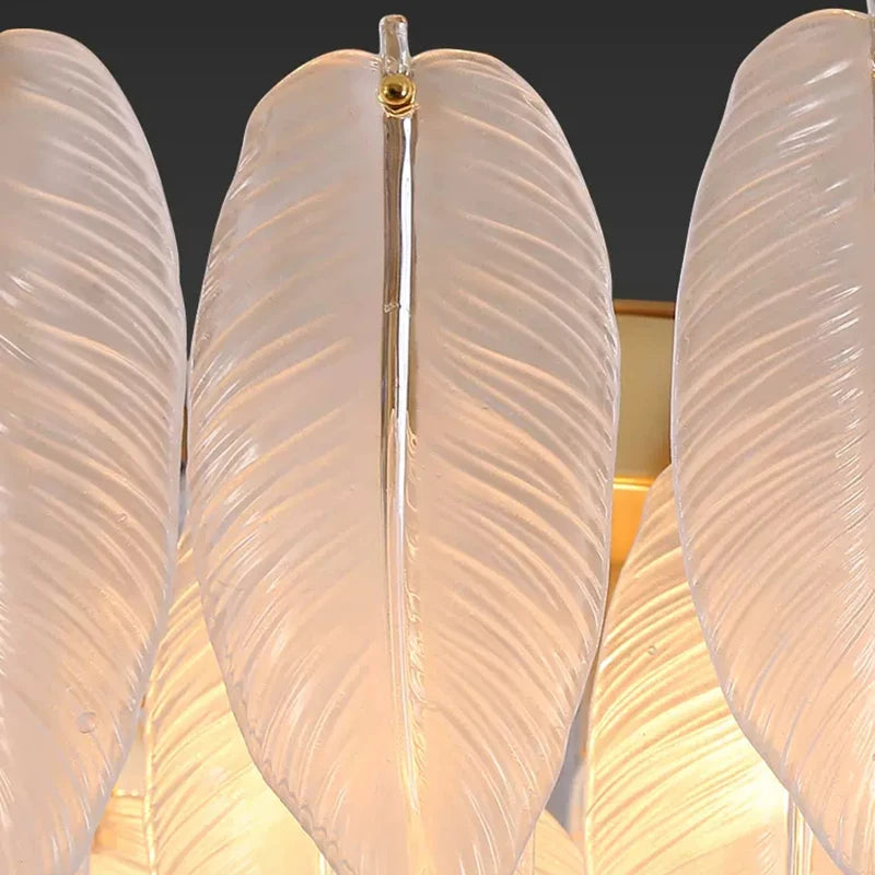 lustre led nordique plume verre décoration luminaires suspendus - vue 6 sur 9
