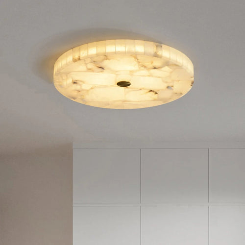 plafonnier led circulaire en marbre texture naturelle style européen - vue 4 sur 7