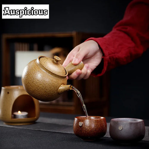 Theiere japonaise artisanale ceramique poignee laterale 150ml infuseur - vue 8 sur 7