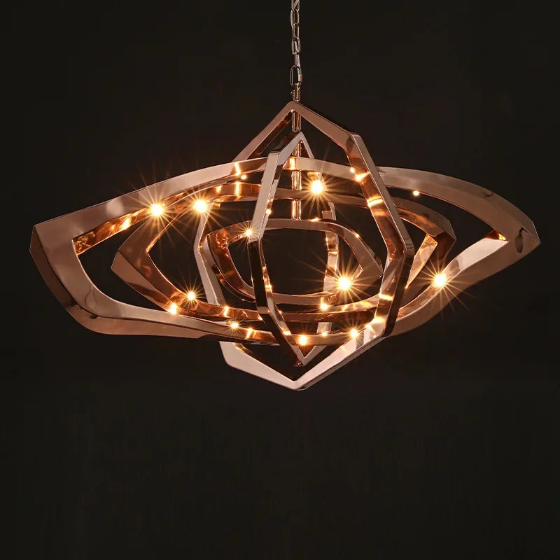 New Designer LED Living Room Chandeliers Stainless Steel Creative Dining Bedroom Lighting Postmodern Light Luxury Hanging Lamps - vue 1 sur 6