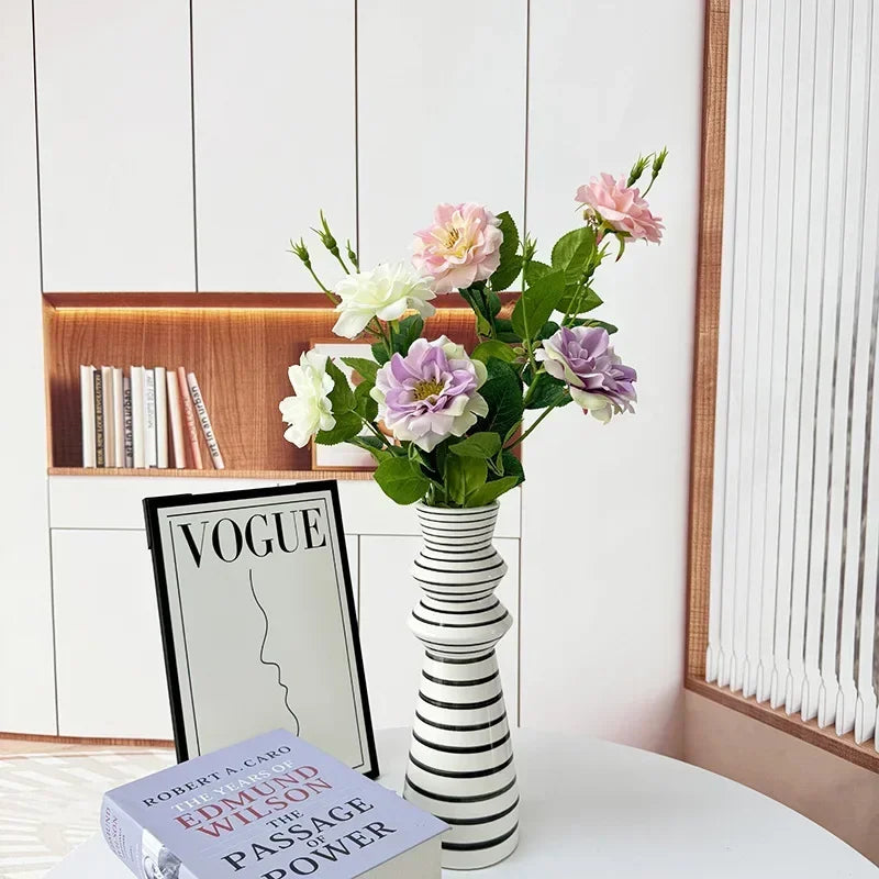fleurs artificielles deux têtes roses décoration élégante pour intérieur - vue 3 sur 10