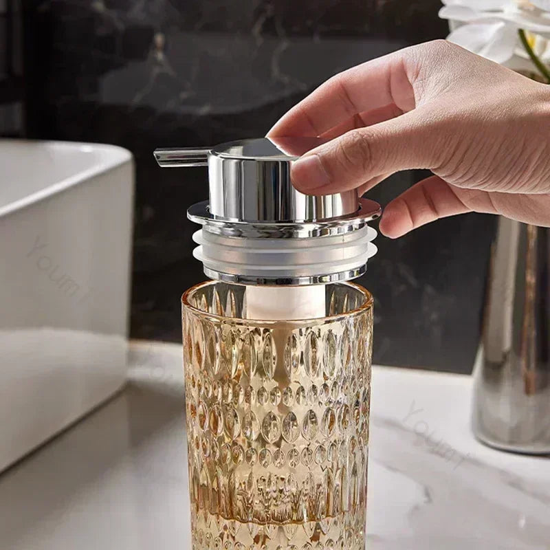 bouteille de savon en verre pour salle de bain élégante et pratique - vue 4 sur 24