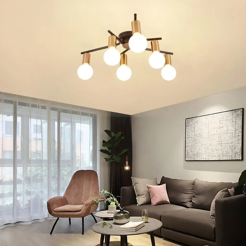lustre rétro en fer forgé pour éclairage moderne intérieur - vue 7 sur 7