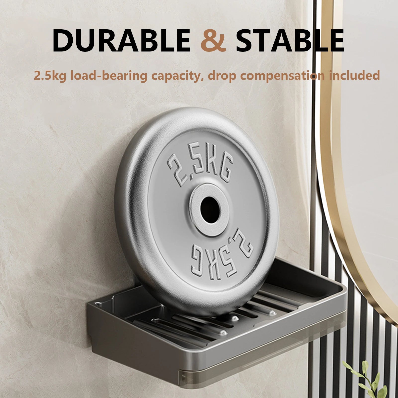 support mural pour porte-savon et accessoires de salle de bain - vue 3 sur 14