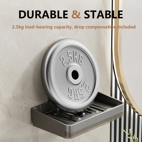 support mural pour porte-savon et accessoires de salle de bain - vue 4 sur 14