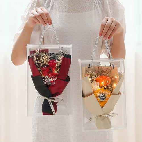 bouquet de roses artificielles cadeau pour la saint valentin décorations mariage - vue 2 sur 11