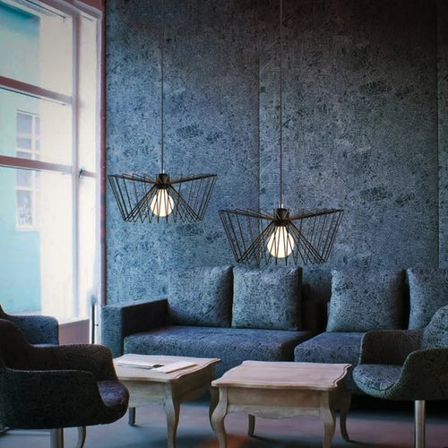 suspension créative en fer avec éclairage led décoratif - vue 4 sur 7