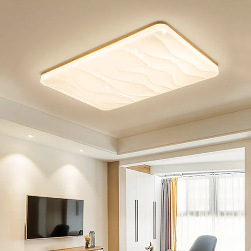 plafonnier led carré moderne simple en bois pour intérieur - vue 3 sur 11