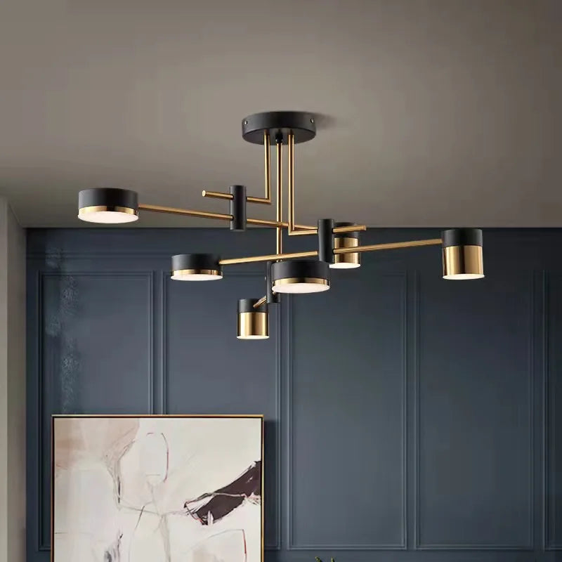 2024 LED Chandelier Lighting Modern Living Room Kitchen Decoration Indoor Metal Hanging Light Fixtures For Drawing Room - vue 2 sur 12
