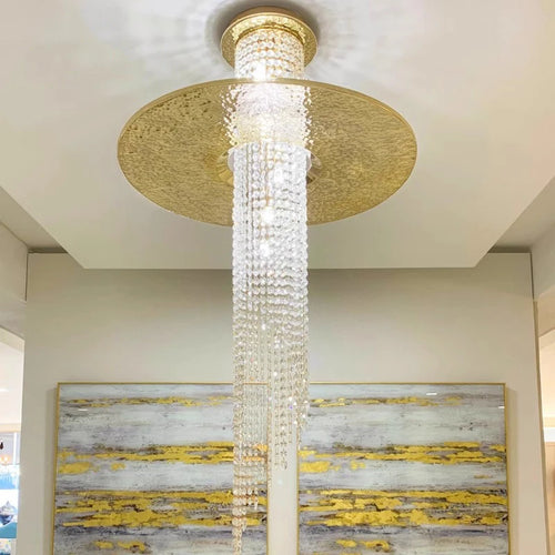 lustre en cristal moderne pour villa de luxe led - vue 4 sur 8