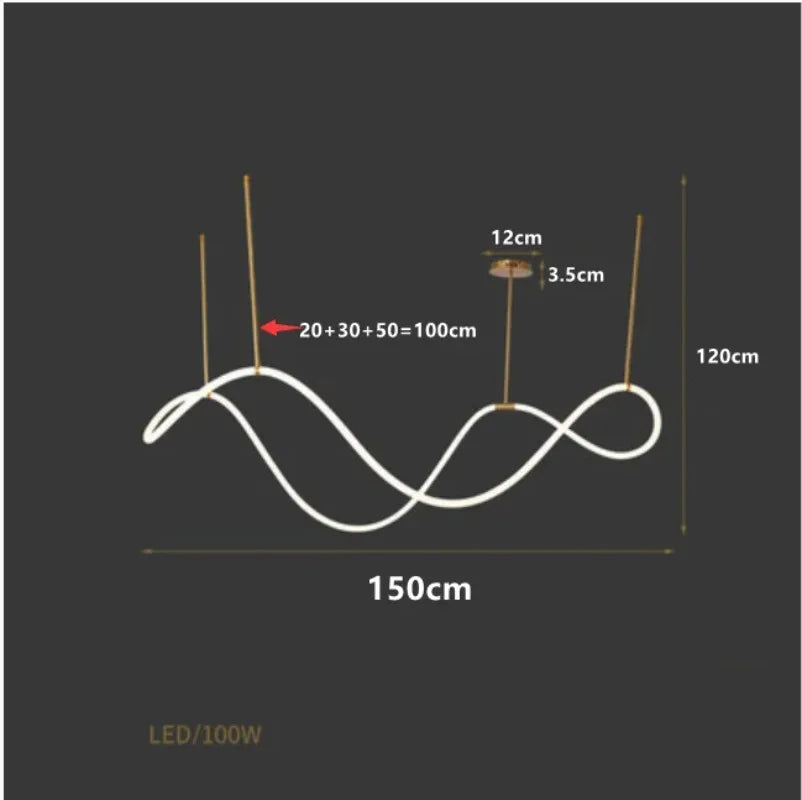 lustre design nordique à led intensité variable pour intérieur
