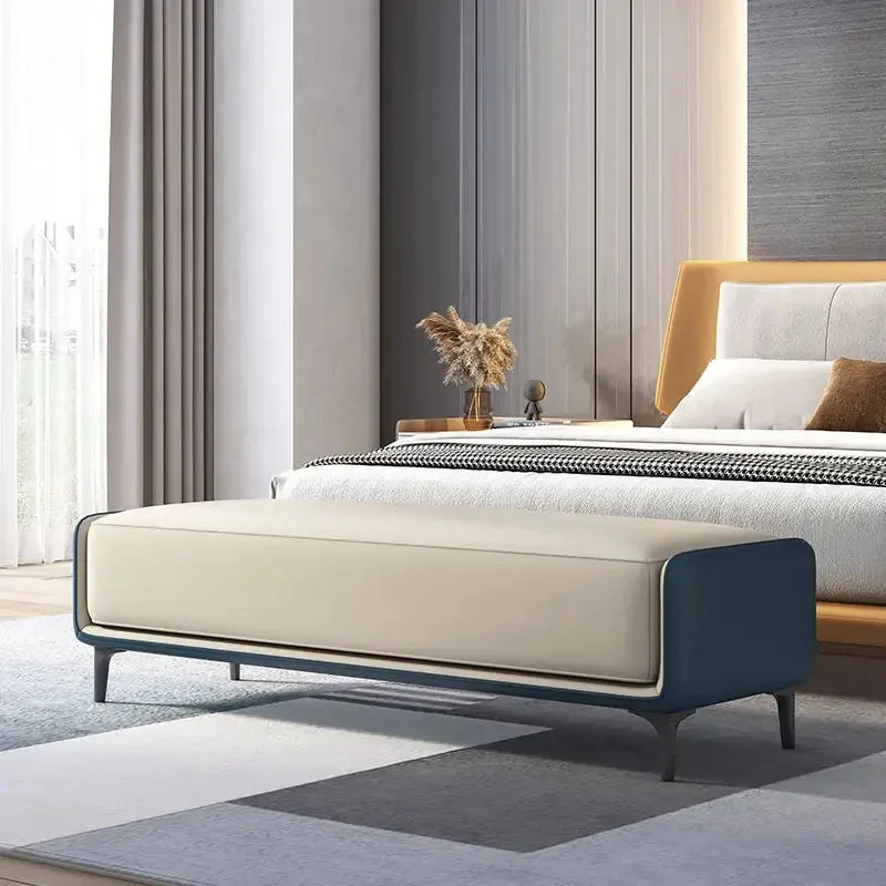 tabourets en cuir italien design pour salon et chambre - vue 8 sur 15