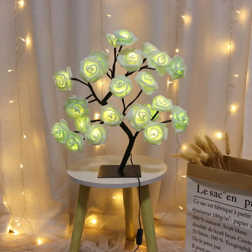 lampe de table led arbre cerisier cristal veilleuse nordique - vue 8 sur 19