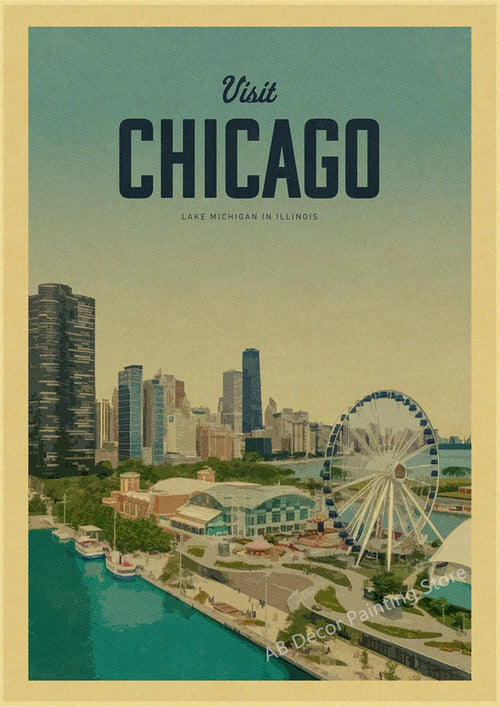 affiche rétro de voyage pour passionnés de tourisme