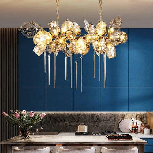 Lustre en verre post-modernes led de luxe - vue 6 sur 14