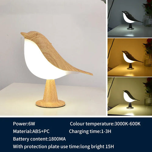 lampe chevet led bois interrupteur tactile moderne simple décoratif intérieur - vue 9 sur 11