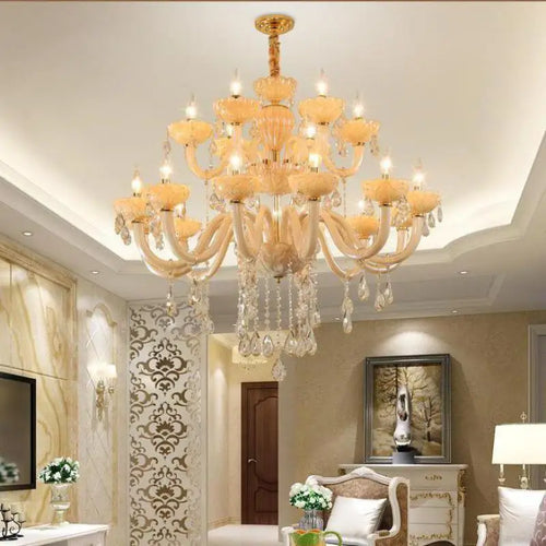 lustre en cristal moderne pour décoration intérieure avec éclairage led - vue 5 sur 9