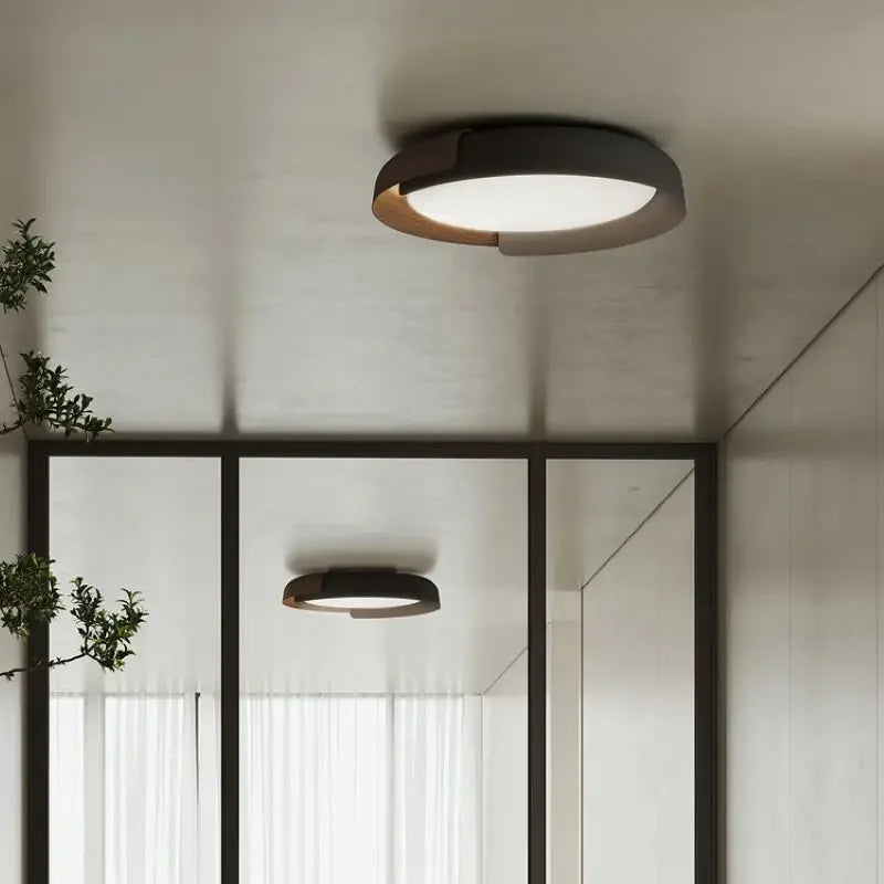 SANDYHA nordique Led ronde plafonnier Original Grain de bois éclairage chambre salon salle à manger étude décor à la maison Design Luminaire - vue 4 sur 13