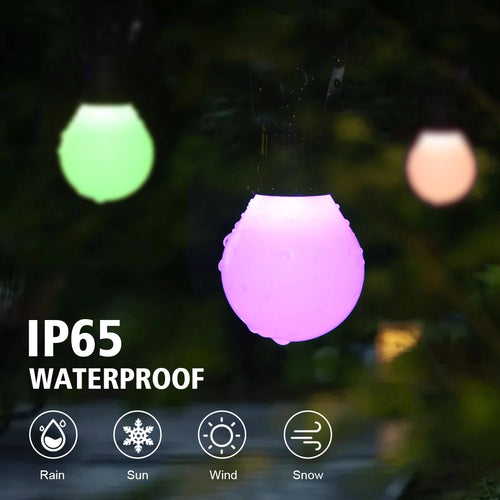 guirlande lumineuse led extérieure étanche bluetooth 25 ampoules décoratives - vue 6 sur 6