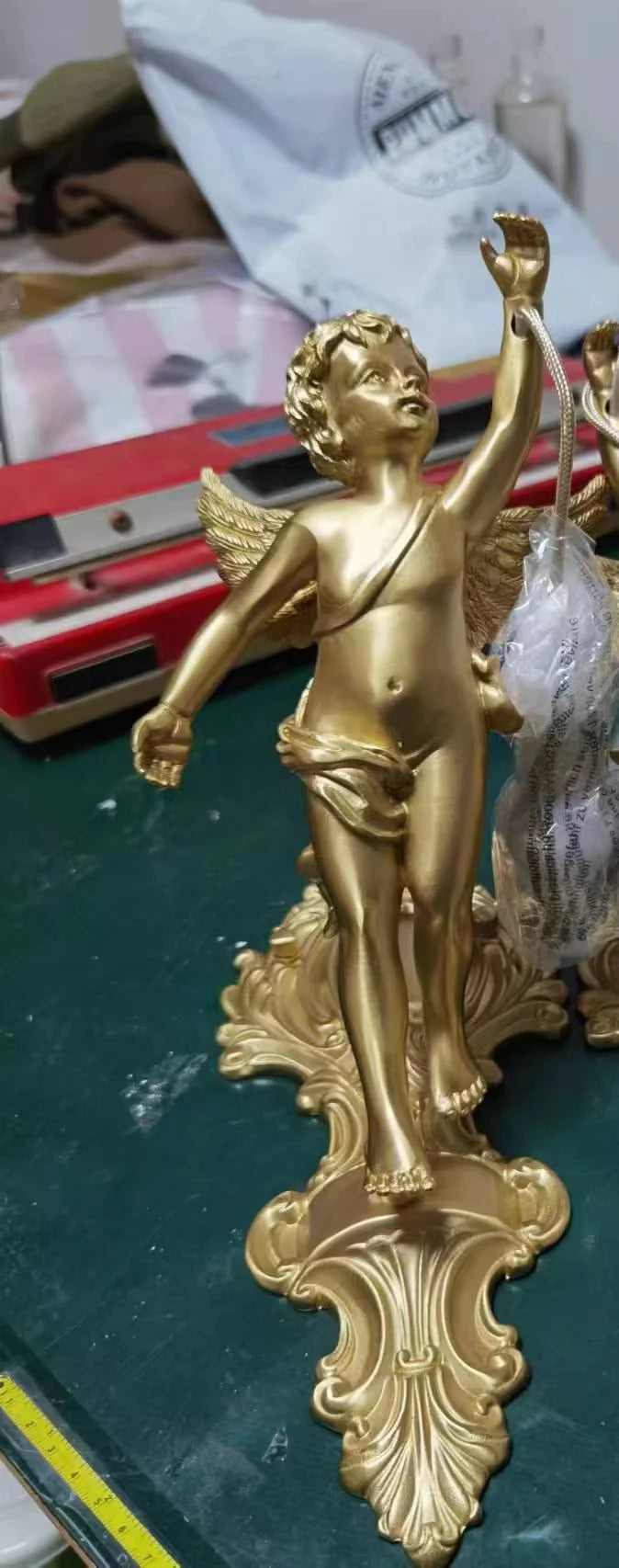 lustre en cristal à led avec ailes d'ange décoration européenne luxueuse - vue 6 sur 6