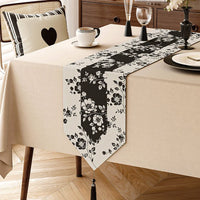 Chemin de table vintage motif floral esprit campagne