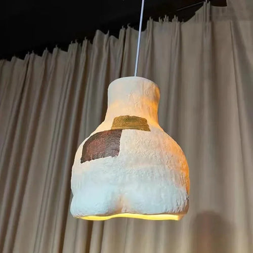 Nordic Wabi Sabi E27 Restaurant Pendant Chandeliers Lustre Living Room Lighting Designer Modern Cafe Bar LED Decor Hanging Lamps - vue 6 sur 11