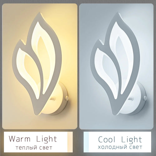 applique murale led moderne en forme de feuille pour éclairage intérieur - vue 5 sur 8