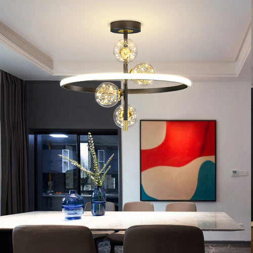 lustre led moderne nordique simple boule pour intérieur - vue 2 sur 16