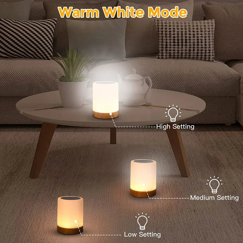 Lampe tactile LED lampe de table lampe de chevet lampe de table RVB lampe de chambre avec capteur tactile lampe de bureau portable lumière RVB pour cadeaux pour enfants - vue 4 sur 10