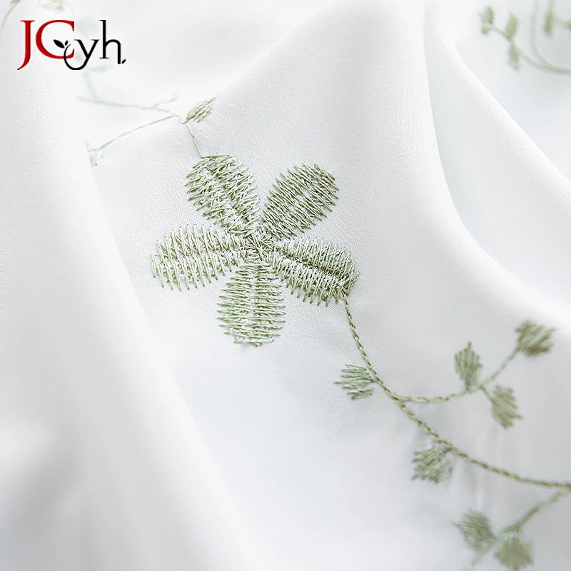 Voilage brodé floral style champetre pour salon chambre - vue 5 sur 8