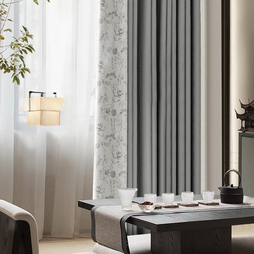 Rideau style chinois floral pour salon chambre - vue 4 sur 9