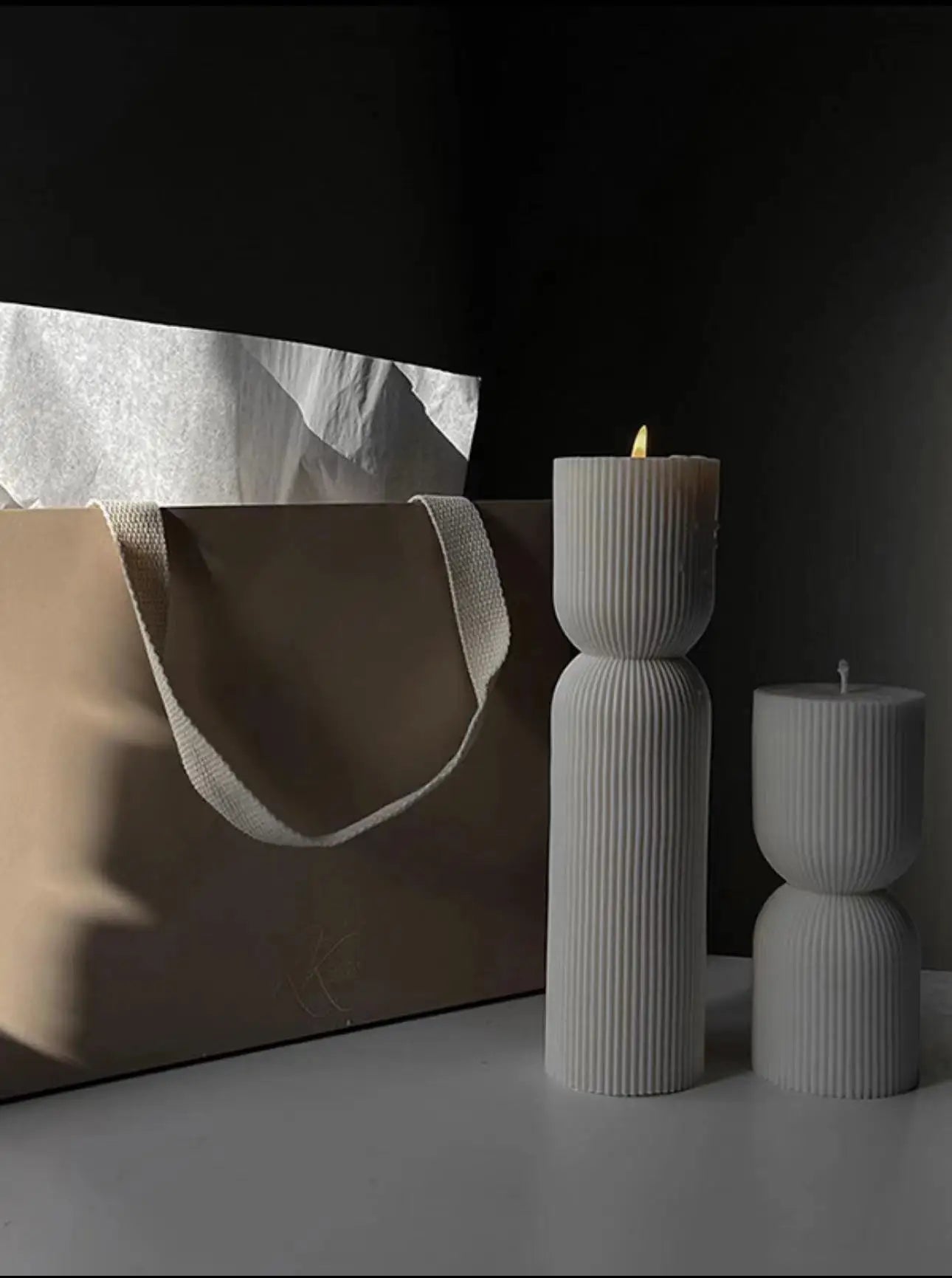 accessoires de décoration moderne bougies parfumées géométriques de luxe - vue 4 sur 12