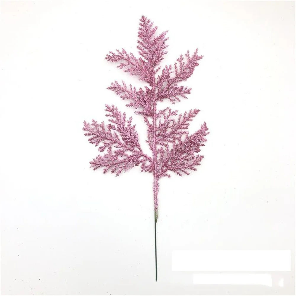 décoration de noël feuilles de pin paillettes pour bricolage couronne arbre - vue 17 sur 17